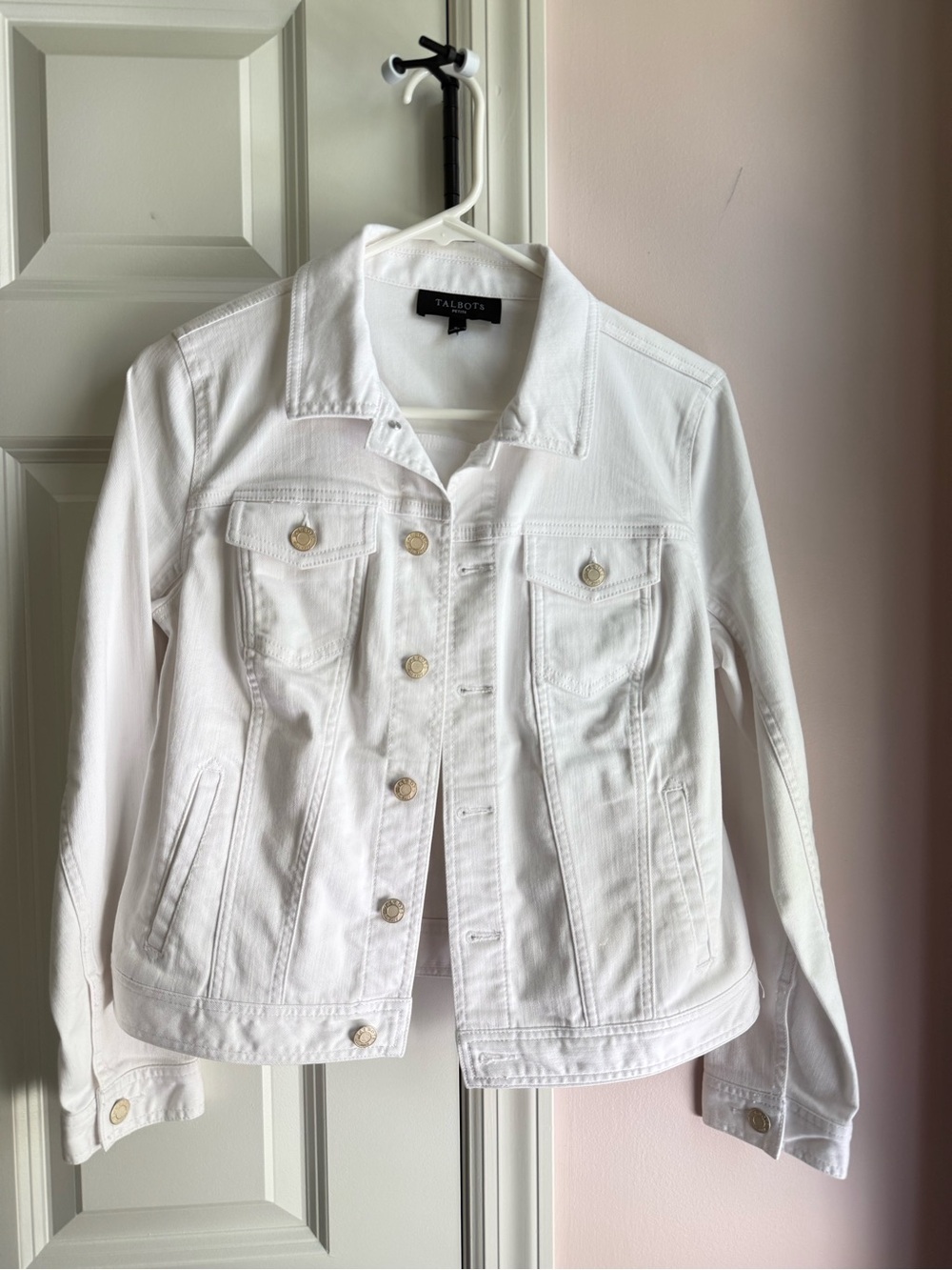 Talbots White Denim Jean Jacket - Women's Classic Button-Front
